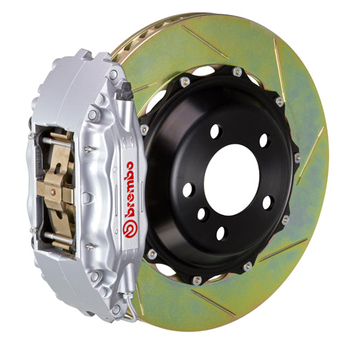 Brembo GT System 4 Piston Front Brake Kit Silver Slotted Rotors - Volkswagen Models (inc. 2006-2014 GTI)