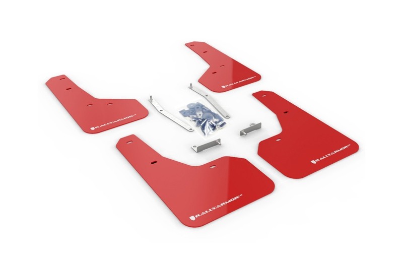 Rally Armor UR Mudflaps Red Urethane White Logo - 2019-2024 Subaru Forester