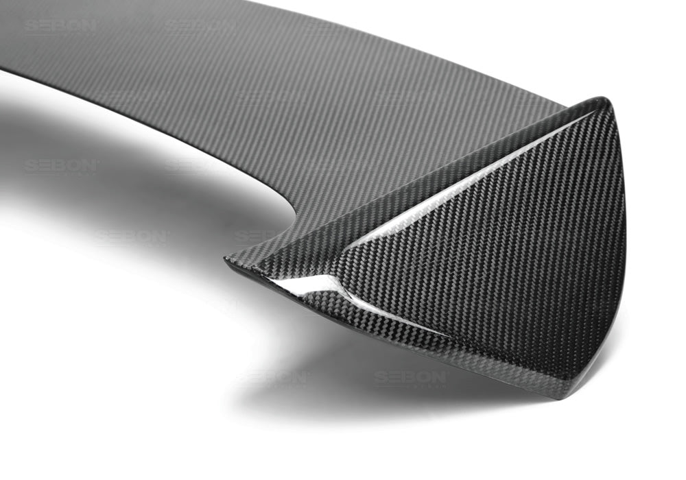 Seibon Carbon Fiber Rear S Style Spoiler W/ Led Cut Out - 2008-2014 Subaru WRX Hatchback / STI Hatchback