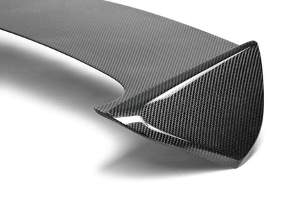 Seibon Carbon Fiber Rear S Style Spoiler W/ Led Cut Out - 2008-2014 Subaru WRX Hatchback / STI Hatchback