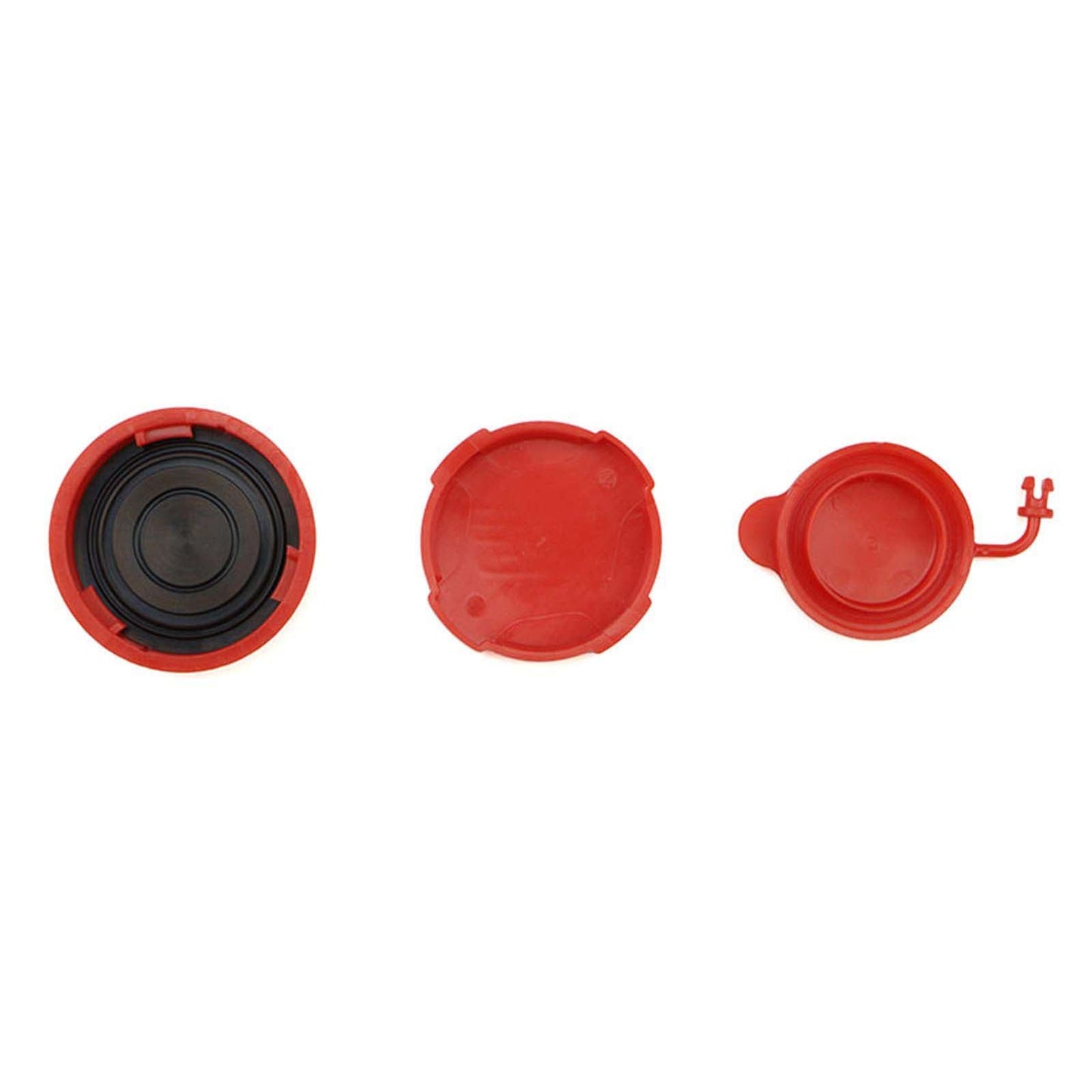 GrimmSpeed Engine Bay Reservoir Cap Set RED - 2002-2021 Subaru WRX/STI/FXT/OBXT/LGT