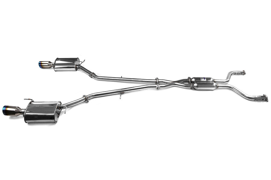 Invidia Q300 Dual Exit Cat Back Exhaust - Titanium Burnt Tips - 2007-2013 Infiniti G35/G37 Sedan