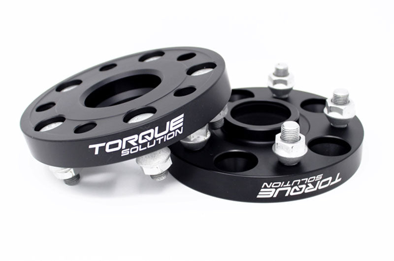 Torque Solution Forged Aluminum Wheel Spacer 5x114.3 20mm Black Pair - 2005-2021 Subaru STI / 2015-2021 WRX / 2019-2024 Forester / 2014-2024 Outback