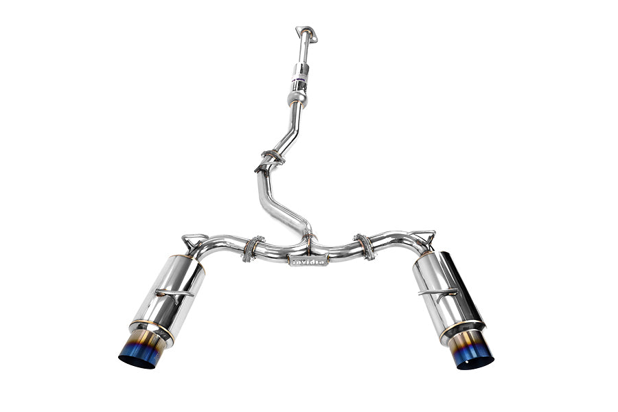 Invidia N1 Dual Exit Cat Back Exhaust - Titanium Tips - 2013-2016 Scion FR-S / 2013-2024 Subaru BRZ / 2017-2020 Toyota 86 / 2022-2024 Toyota GR86
