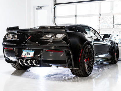AWE Touring Edition Axleback Exhaust for C7 Corvette Stingray / Z51 / Grand Sport / Z06 / ZR1 -- Chrome Silver Tips (includes AWE AFM valve simulators)