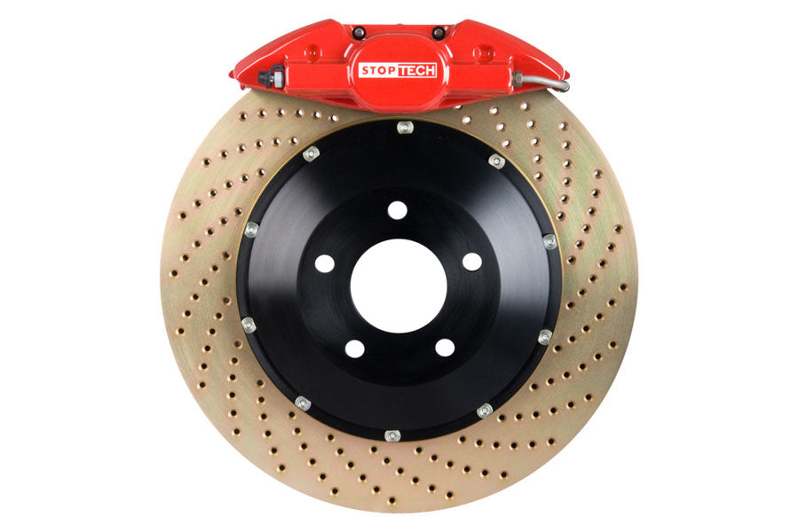 Stoptech ST-22 Big Brake Kit Rear 328mm Red Zinc Drilled Rotors - 2005-2009 Subaru Legacy GT