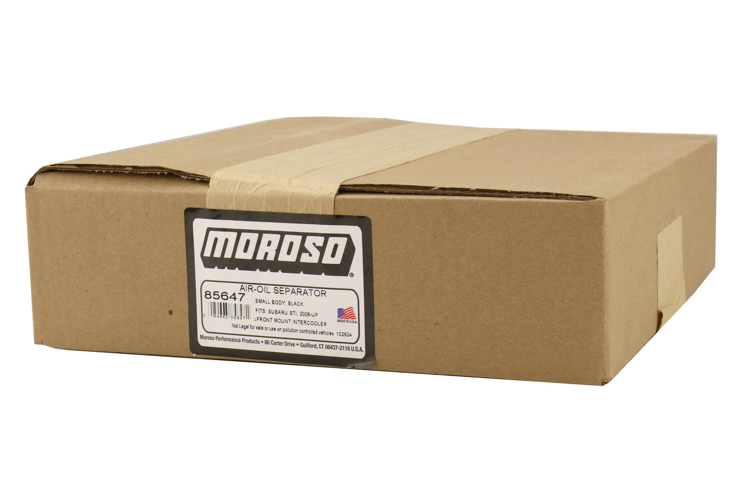 Moroso Small Body Air-Oil Separator Black - 2008-2014 Subaru STI w/ Front Mount Intercooler