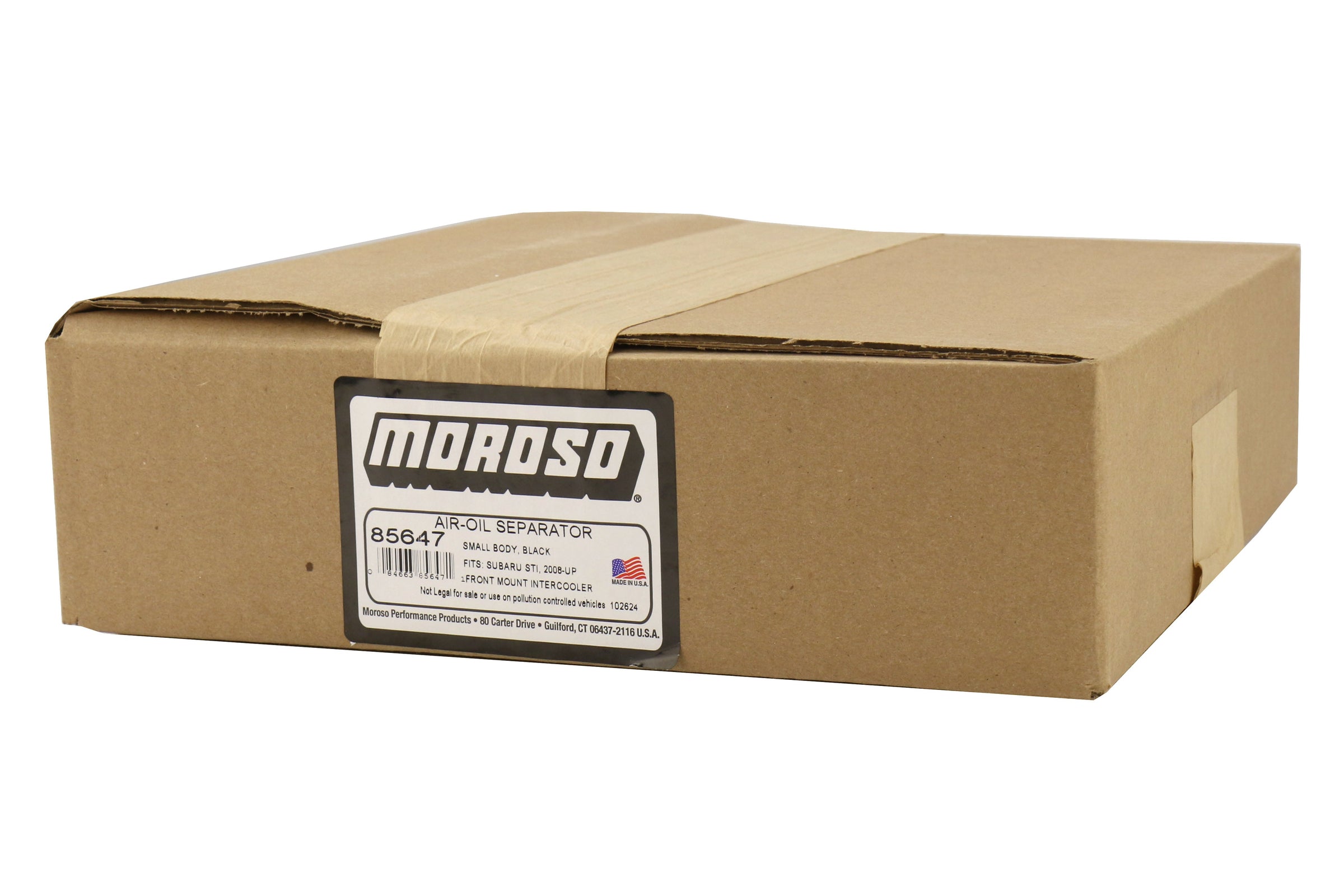 Moroso Small Body Air-Oil Separator Black - 2008-2014 Subaru STI w/ Front Mount Intercooler