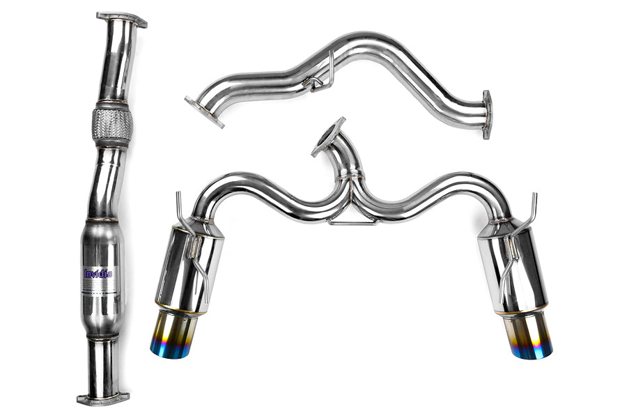 Invidia N1 Dual Exit Cat Back Exhaust - Titanium Tips - 2008-2014 Subaru STI Hatchback / 2011-2014 WRX Hatchback