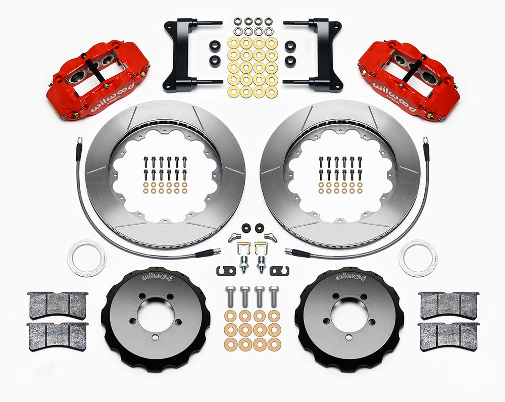 Wilwood FNSL6R 14in Front Kit Red - 2002-2021 Subaru WRX / 2004-2021 STI / 2003-2006 Baja / 1998-2013 Forester / 1994-2014 Impreza / 1994-2009 Legacy / 2000-2009 Outback