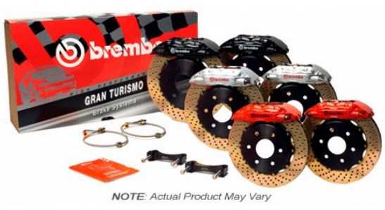 Brembo Gran Turismo Drilled Brake Kit 4 Piston 2-Piece Red Rear - 2013-2016 Scion FR-S / 2013-2020 Subaru BRZ / 2017-2019 Toyota 86