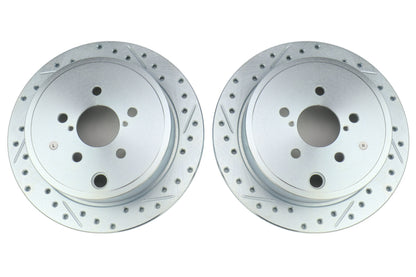 Stoptech C-Tek Sport Drilled and Slotted Rear Rotor Pair - Subaru Models (inc. 2008-2014 WRX)