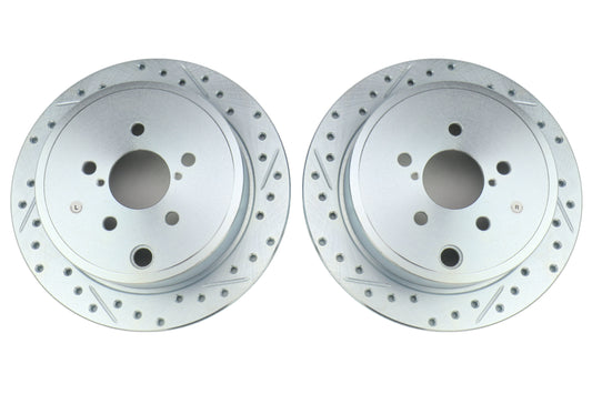 Stoptech C-Tek Sport Drilled and Slotted Rear Rotor Pair - Subaru Models (inc. 2008-2014 WRX)