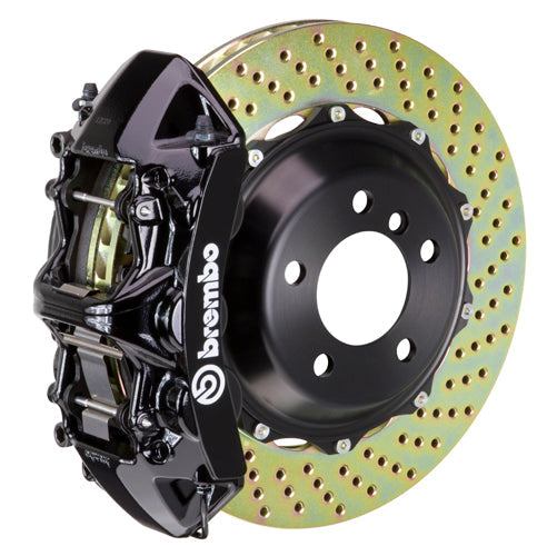 Brembo GT Systems Monobloc 6 Piston Front Big Brake Kit Black Drilled Rotors - 2017-2020 Honda Civic Type R/SI