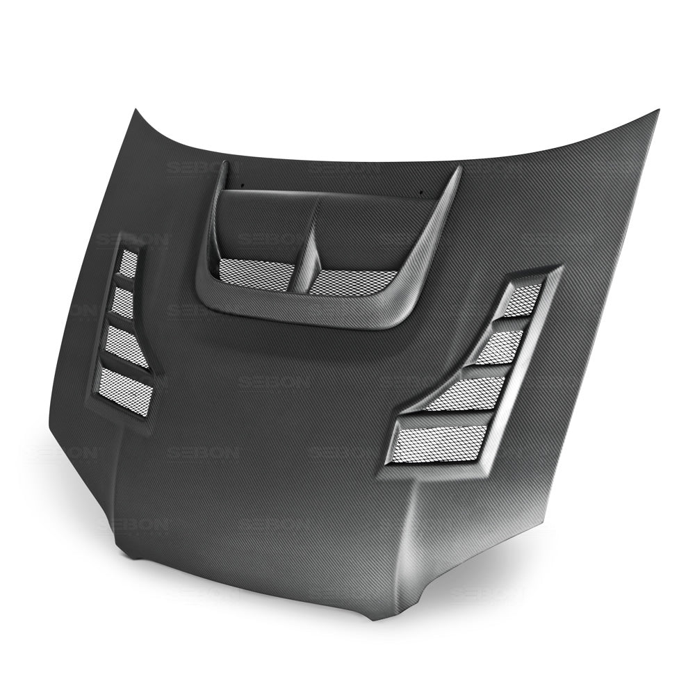 Seibon Dry Carbon Fiber CW Style Hood - 2004-2005 Subaru WRX / STI