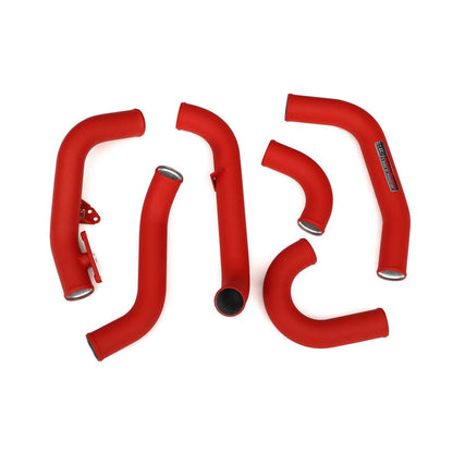 GrimmSpeed Front Mount Intercooler Kit Silver Core w/ Red Piping - 2015-2021 Subaru STI