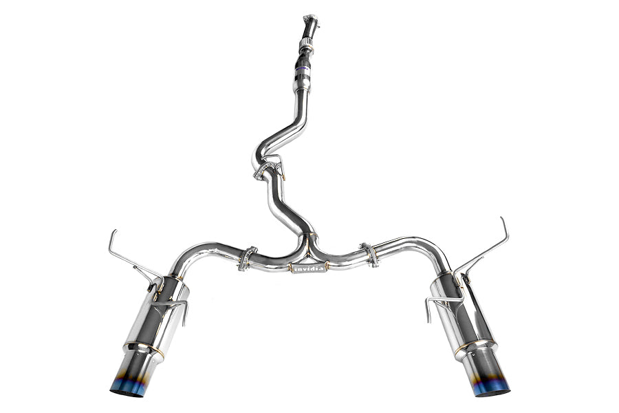 Invidia N1 Dual Exit Cat Back Exhaust - Titanium Tips - 2008-2014 Subaru WRX Sedan / 2011-2014 STI Sedan / 2009-2014 Forester XT