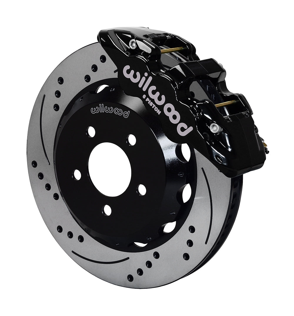 Wilwood AERO6 14in Front Kit Drilled / Slotted Black - 2002-2021 Subaru WRX / 2004-2021 STI / 2003-2006 Baja / 1998-2013 Forester / 1994-2009 Legacy / 2000-2009 Outback