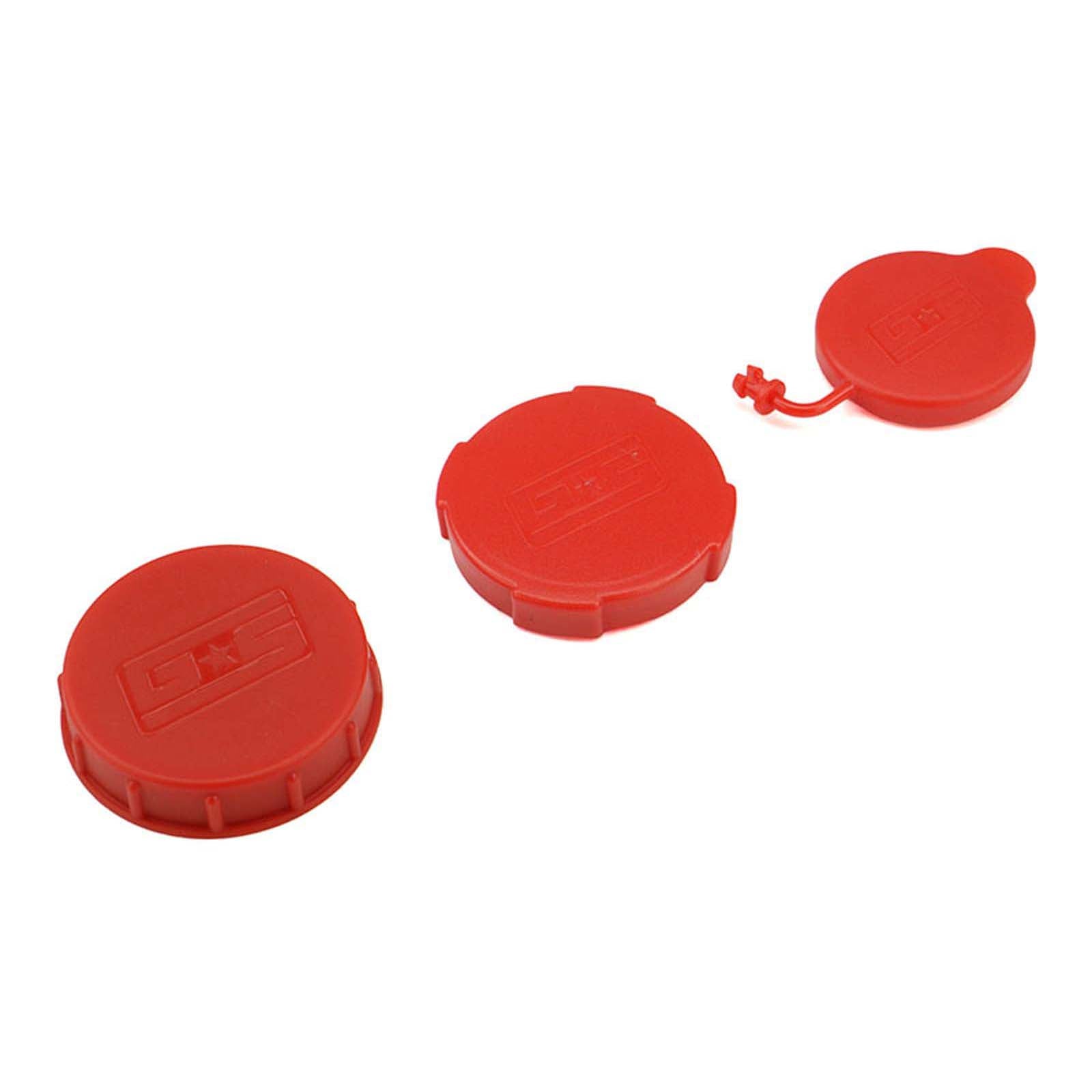 GrimmSpeed Engine Bay Reservoir Cap Set RED - 2002-2021 Subaru WRX/STI/FXT/OBXT/LGT