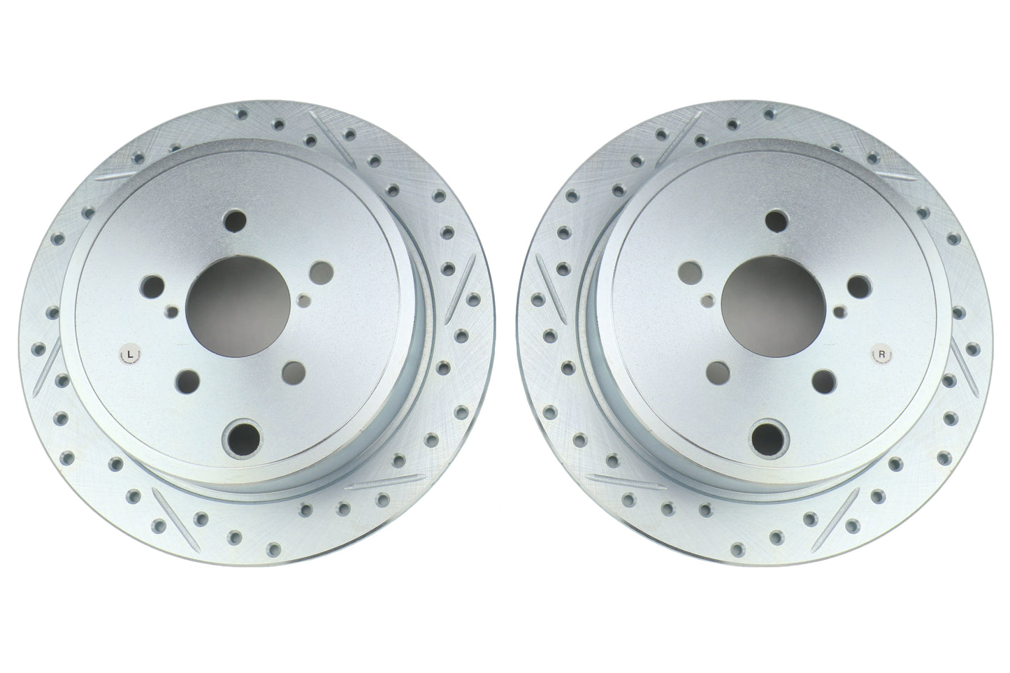 Stoptech C-Tek Sport Drilled and Slotted Rear Rotor Pair - Subaru Models (inc. 2008-2014 WRX)