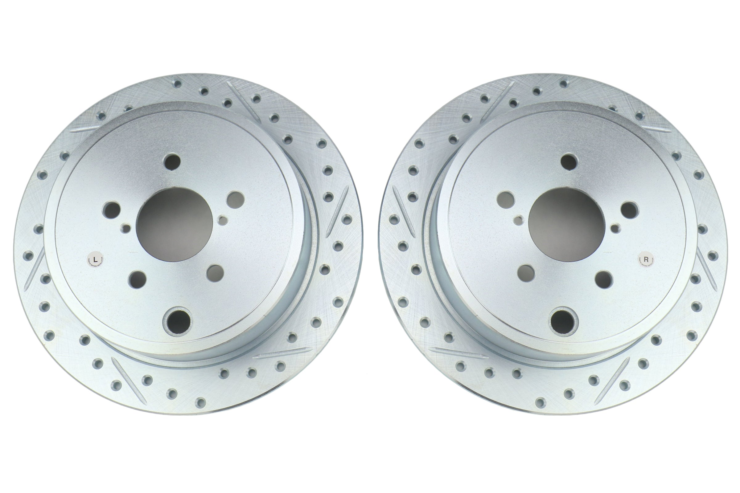 Stoptech C-Tek Sport Drilled and Slotted Rear Rotor Pair - Subaru Models (inc. 2008-2014 WRX)