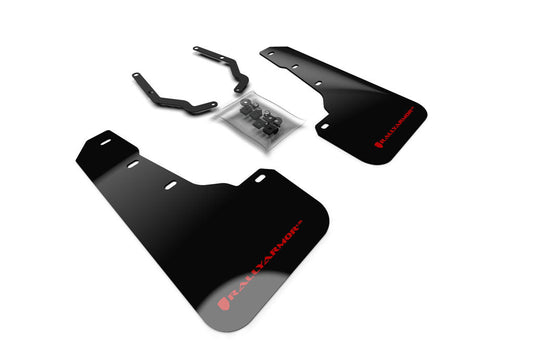 Rally Armor UR Mudflaps Lift / AT Front Only Black Urethane Red Logo - 2018-2021 Subaru Crosstrek