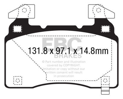 EBC 14+ Cadillac CTS Vsport 3.6 Twin Turbo Yellowstuff Front Brake Pads