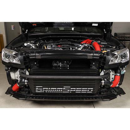 GrimmSpeed Front Mount Intercooler Kit Black Core w/ Red Piping - 2015-2021 Subaru WRX