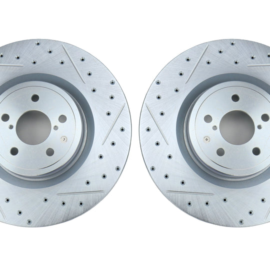 Stoptech C-Tek Sport Drilled and Slotted Front Rotor Pair - 2004 Subaru STI