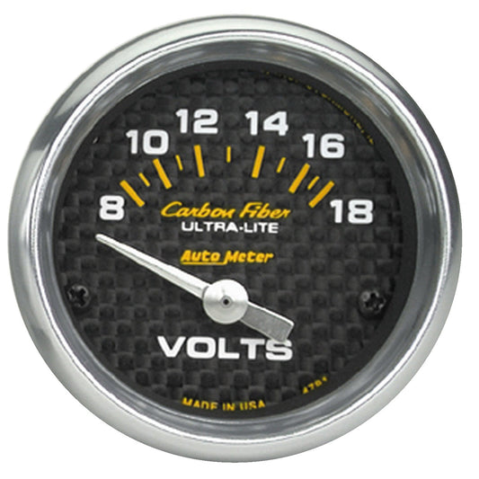 Autometer Carbon Fiber Voltmeter Gauge 52mm - Universal