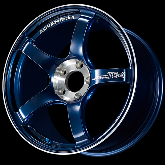 Advan TC-4 SE 18x9.5 +45 Offset 5x100 63mm Bore Wheel in Racing Indigo Blue & Diamond Cut