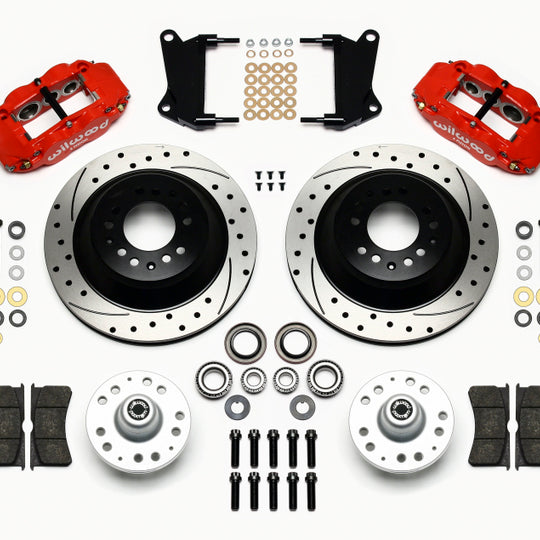 Wilwood Narrow Superlite 6R Front Hub & 1PC Rtr Kit 12.88in Dril -Red 67-69 Camaro 64-72 Nova