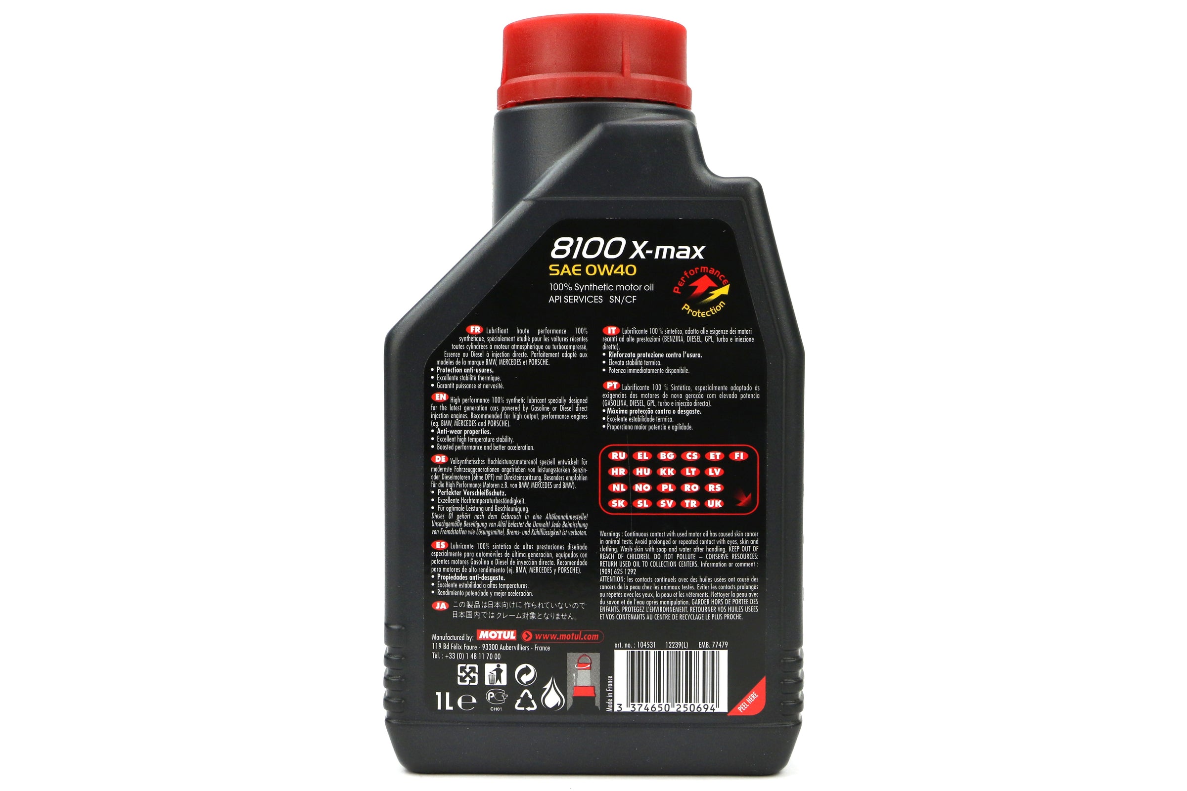 Motul 8100 X-MAX Synthetic Engine Oil 0W40 1L - Universal