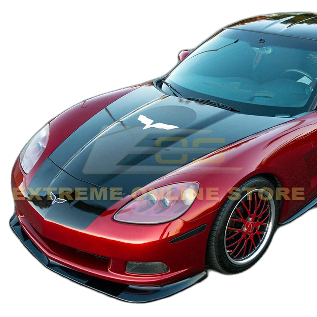 CHEVROLET CORVETTE C6 BASE MODEL EXTENDED FRONT SPLITTER LIP & SIDE SKIRTS ROCKER PANELS