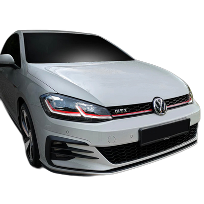 2017-2019 Volkswagen Golf MK7 7.5 GTI Style Red Trim Front Bumper Grille ABS