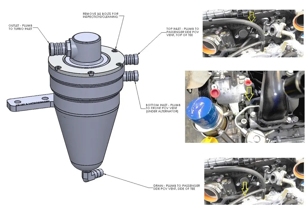 Killer B GD MV3S Air Oil Separator - 2002-2007 Subaru Impreza WRX/STi / 2004-2008 Forester XT