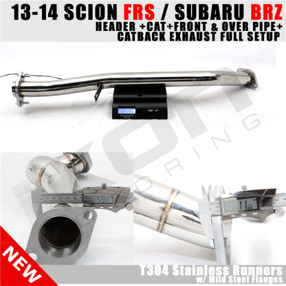 For 13-20 Scion FRS/BRZ/Toyota 86 Header Catback Exhaust Dual 4.5 Tips