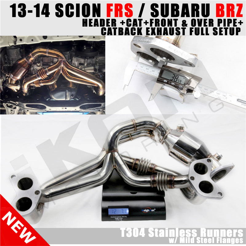 For 13-20 Scion FRS/BRZ/Toyota 86 Header Catback Exhaust Dual 4.5 Tips