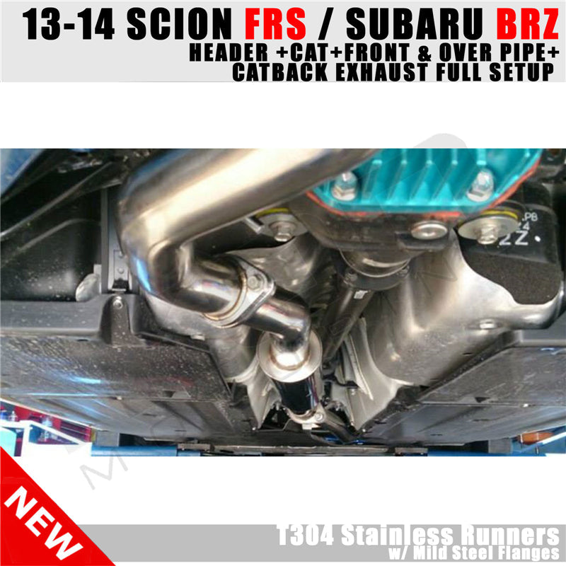 For 13-20 Scion FRS/BRZ/Toyota 86 Header Catback Exhaust Dual 4.5 Tips