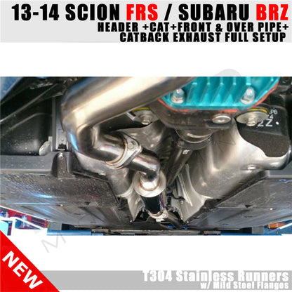 For 13-20 Scion FRS/BRZ/Toyota 86 Header Catback Exhaust Dual 4.5 Tips