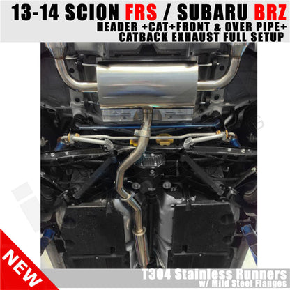 For 13-20 Scion FRS/BRZ/Toyota 86 Header Catback Exhaust Dual 4.5 Tips