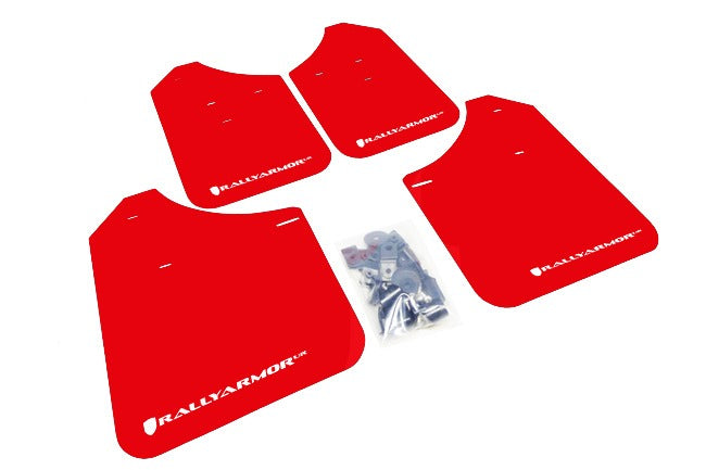 Rally Armor UR Mud Flap -  Red w/ White Logo - 2002-2007 Subaru WRX / STI RS 2.5i (Wagons Req. Mod.)