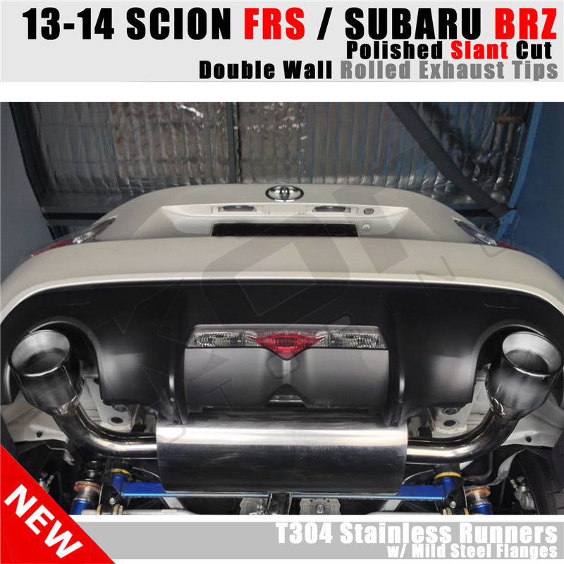 Fits 13-20 FRS/BRZ/Toyota 86 Resonated Dual Catback Exhaust 4.5 Tip