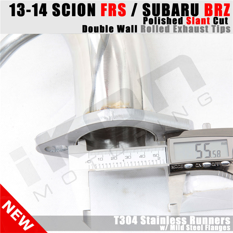 Fits 13-20 FRS/BRZ/Toyota 86 Resonated Dual Catback Exhaust 4.5 Tip