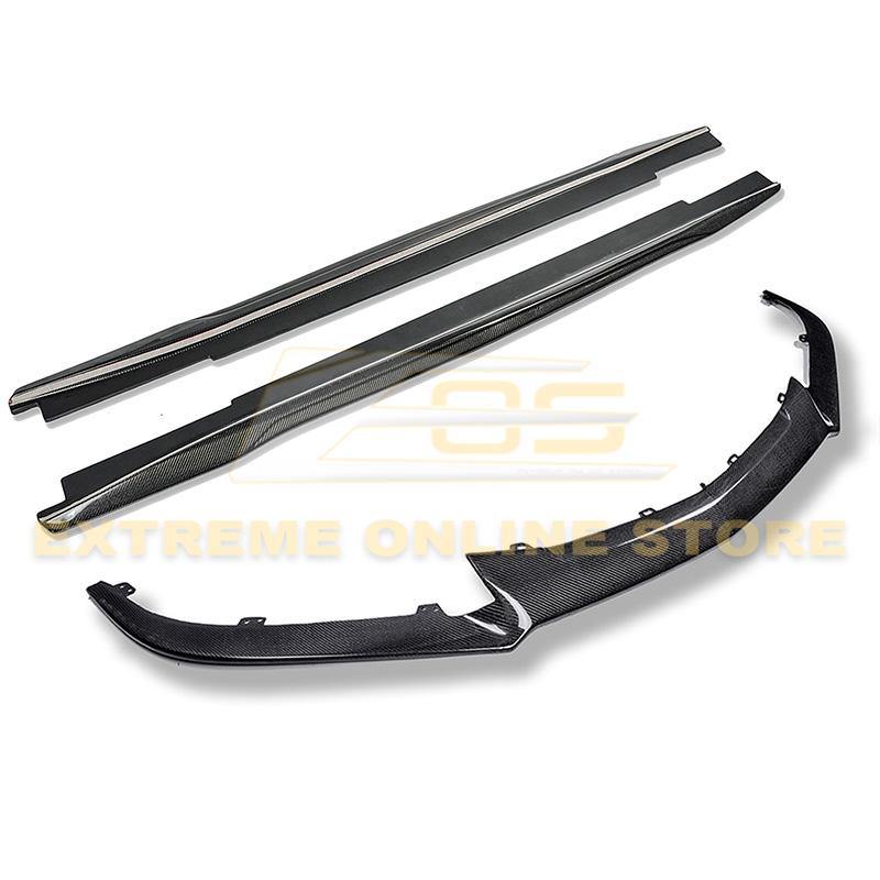 2016-19 Cadillac CTS-V Carbon Fiber Front Splitter Wheel Arch& Side Skirts Rockerst