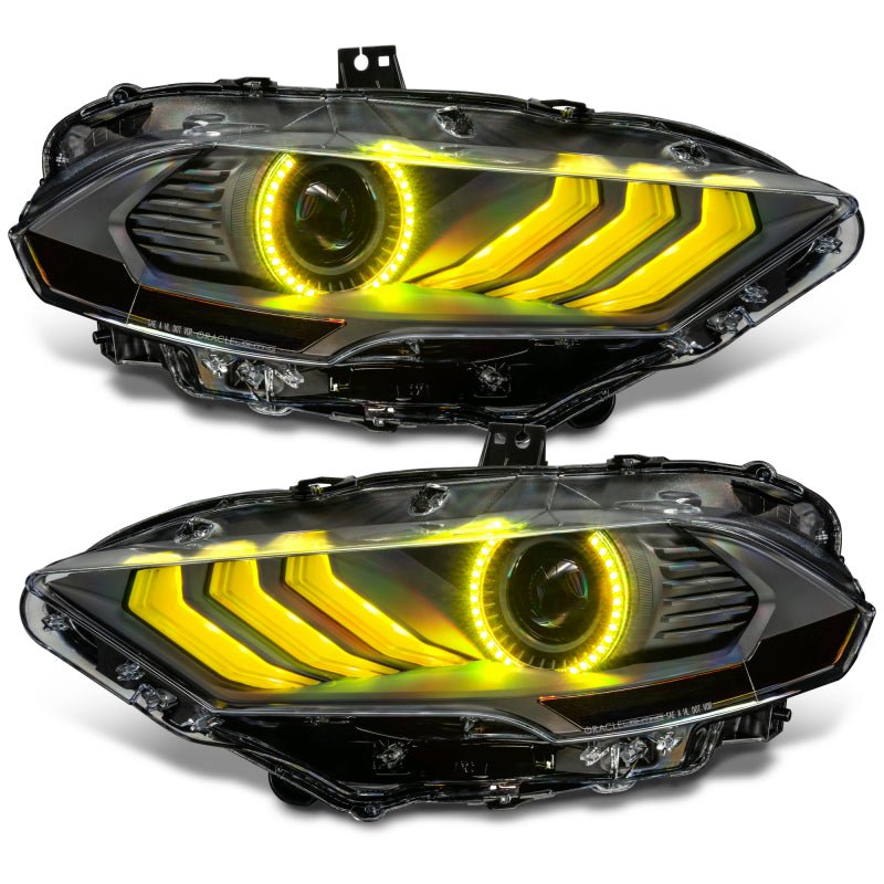 Oracle Lighting 18 - 23 Ford Mustang Dynamic ColorSHIFT LED Headlights - Black Series SEE WARRANTY - 4thto5thAutomotive