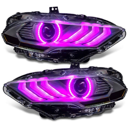Oracle Lighting 18 - 23 Ford Mustang Dynamic ColorSHIFT LED Headlights - Black Series SEE WARRANTY - 4thto5thAutomotive
