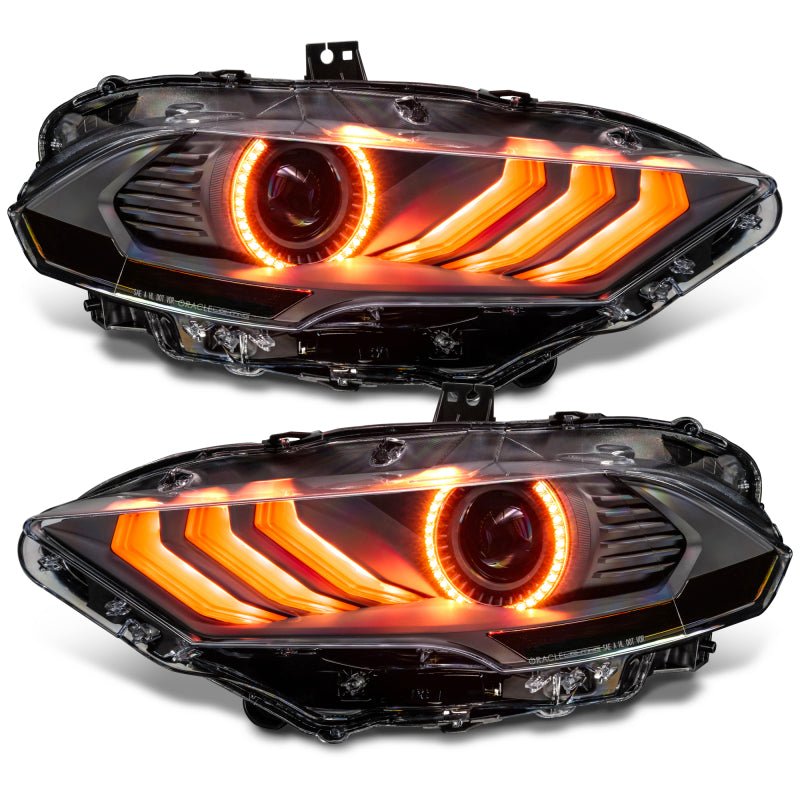 Oracle Lighting 18 - 23 Ford Mustang Dynamic ColorSHIFT LED Headlights - Black Series SEE WARRANTY - 4thto5thAutomotive