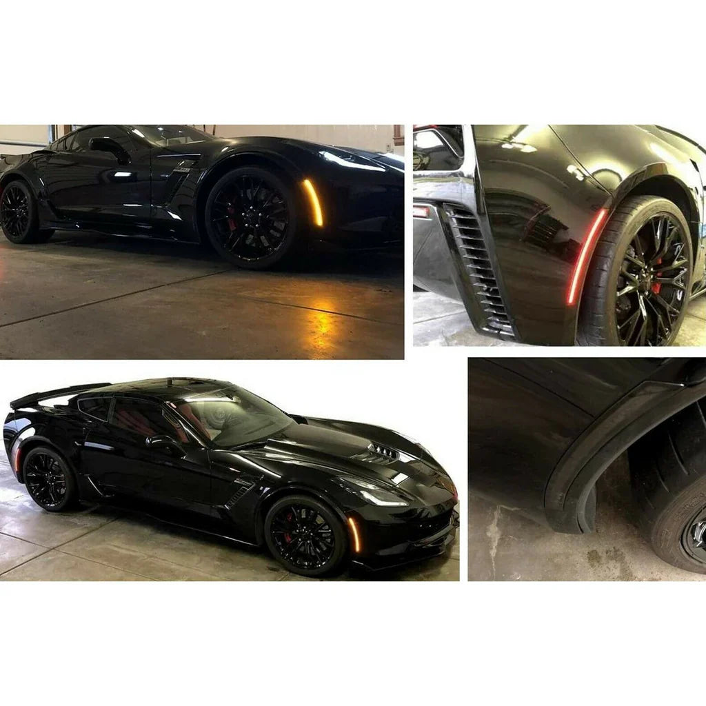 Corvette C7 Laser LED Side Marker Assemblies [Smoked Lens]