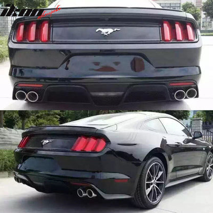 2015-2016 Ford Mustang GT350 Black Rear Bumper Kit With Diffuser
